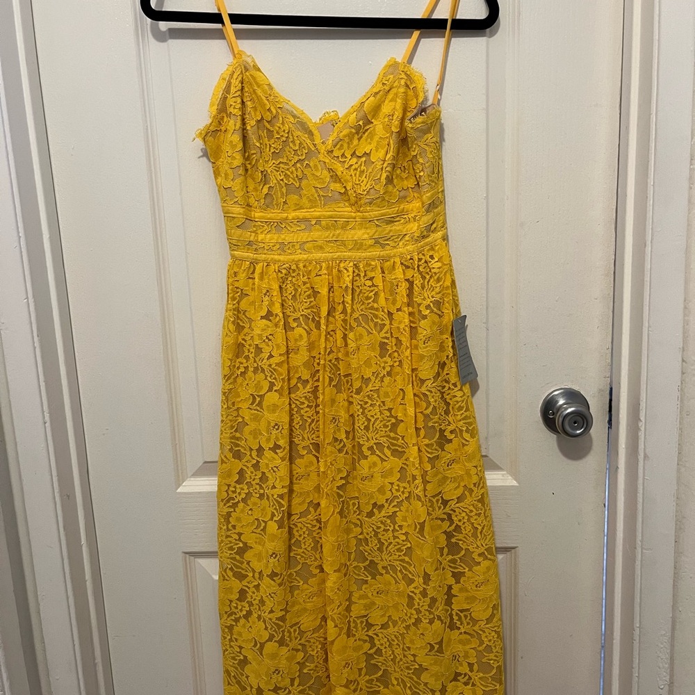 Lulu's Yellow Spaghetti Strap Sundress for Weddings